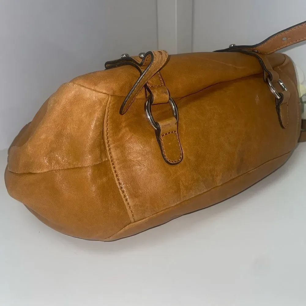 Joelle Hawkins Chic Brown Leather Slouchy Hobo Bag